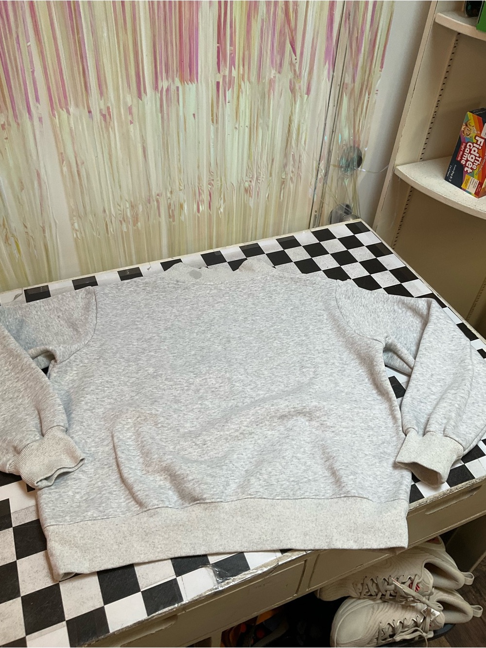 Parker Light Gray Crewneck Sweatshirt with Teal Logo - Picture 7 of 9